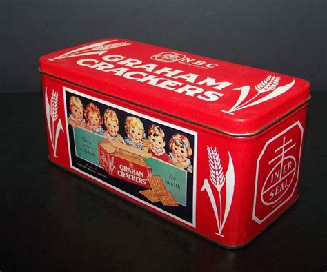 vintage metal biscuit box|Antique Biscuit Boxes .